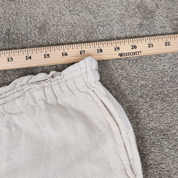 Time and Tru Women's Pants Sz L White Linen Rayon Wide Leg Drawstring Resortwear - Picture 7 of 10